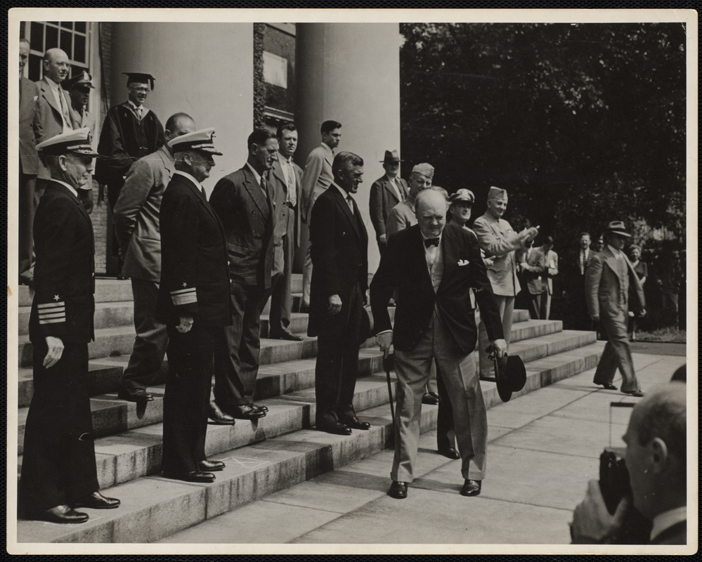 Men on steps