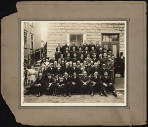 Group portrait outside a building