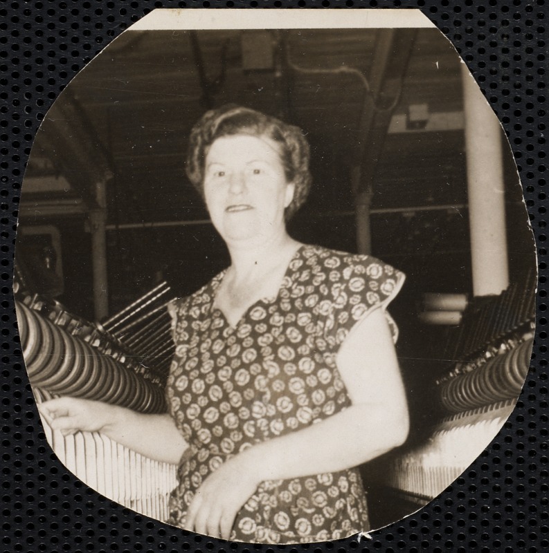 Irene (Furneaux) Moolic employed in Ayer Mill spinning room