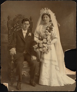 Wedding photograph. Alphonsine Delia Hamel (Ratcliffe) & John Ratcliffe