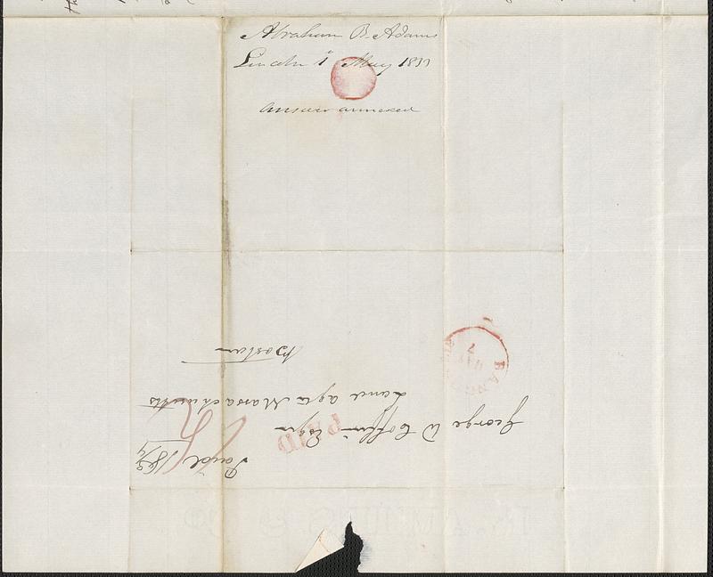 Abraham B. Adams to George Coffin, 1 May 1833