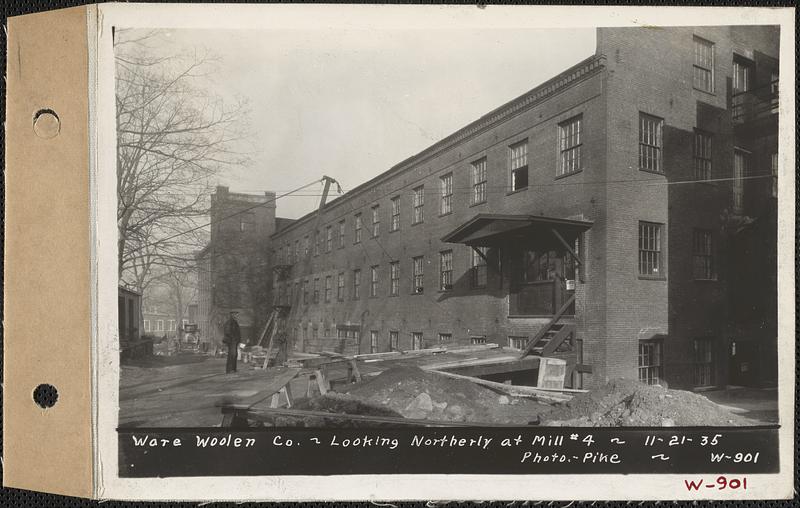 Ware Woolen Co., looking northerly at Mill #4, Ware, Mass., Nov. 21, 1935