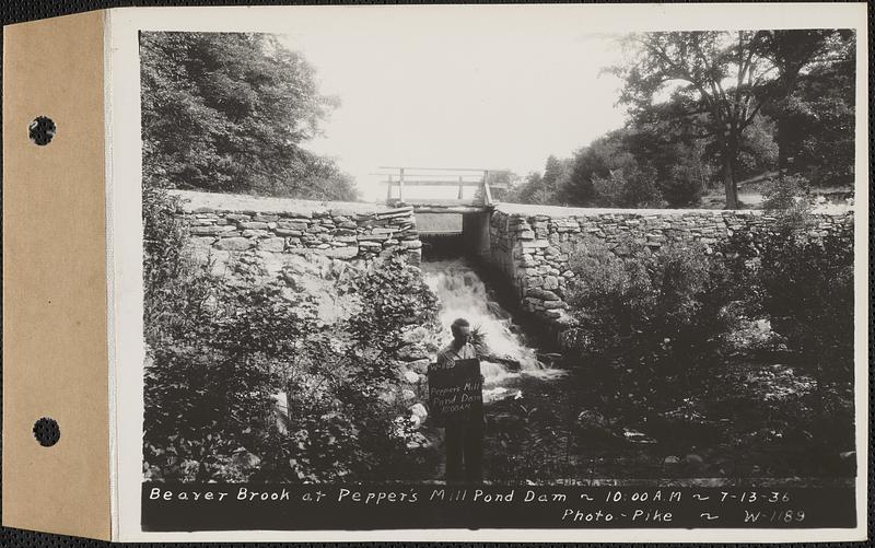 Beaver Brook at Pepper's mill pond dam, Ware, Mass., 1000 AM, Jul. 13