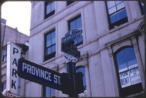 Street sign at Province St. and Governor's Alley, Boston