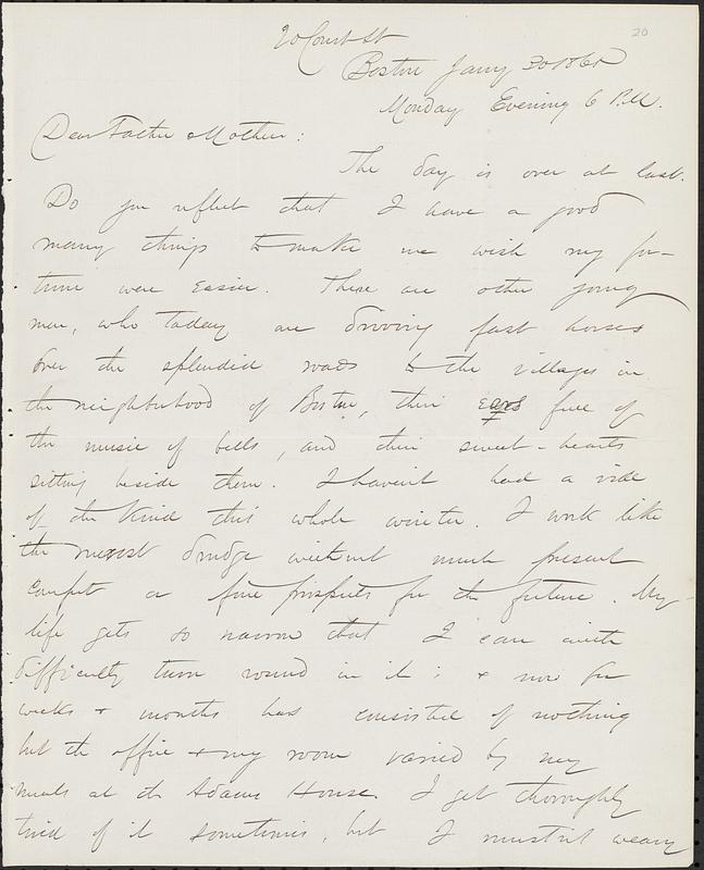 Long Letters Letter from John D. Long to Zadoc Long and Julia D. Long, January 30 ...
