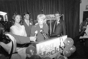 Congresswoman Margaret Heckler, election night 3
