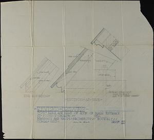 Full-scale drawing of rake and eave of roof of main entrance (revised)