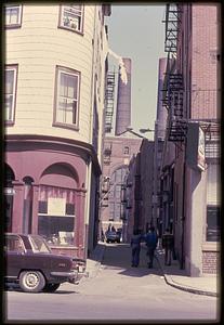 View down Salutation Street from Hanover Street, North End, Boston