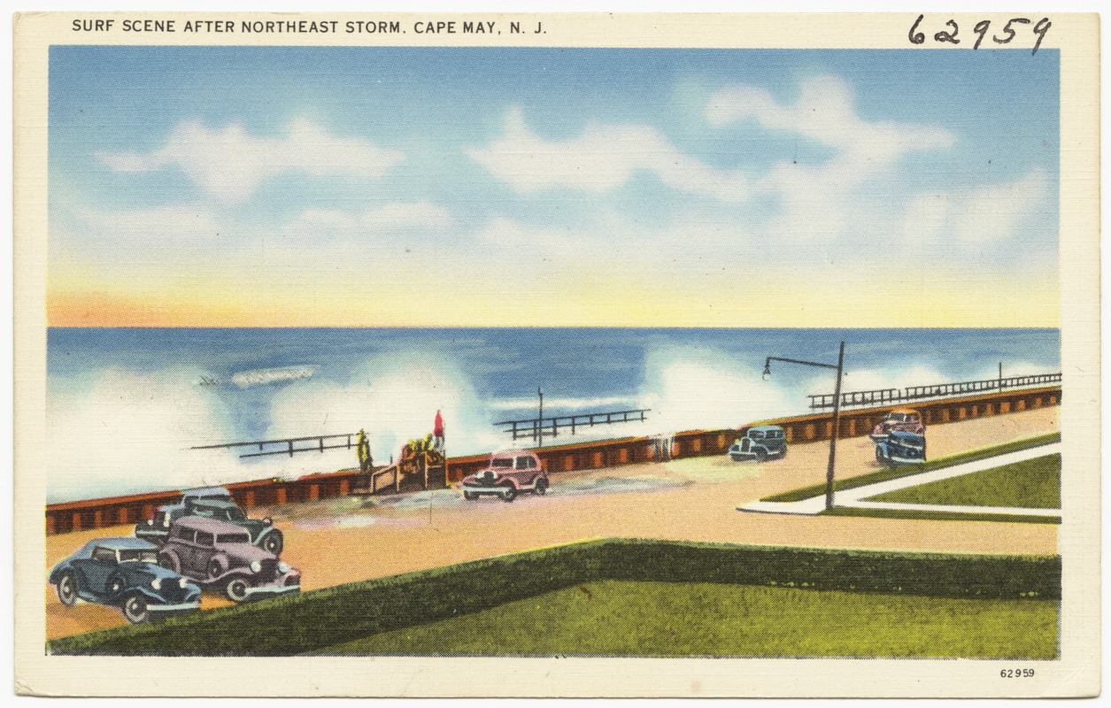 Surf scene after northeast storm, Cape May, N. J.