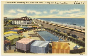 Admiral Hotel swimming pool and Beach Drive, looking east, Cape May, N. J.