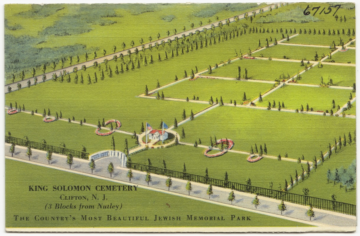 King Solomon Cemetery, Clifton, N.J. (3 blocks from Nutley), the country's most beautiful Jewish memorial park