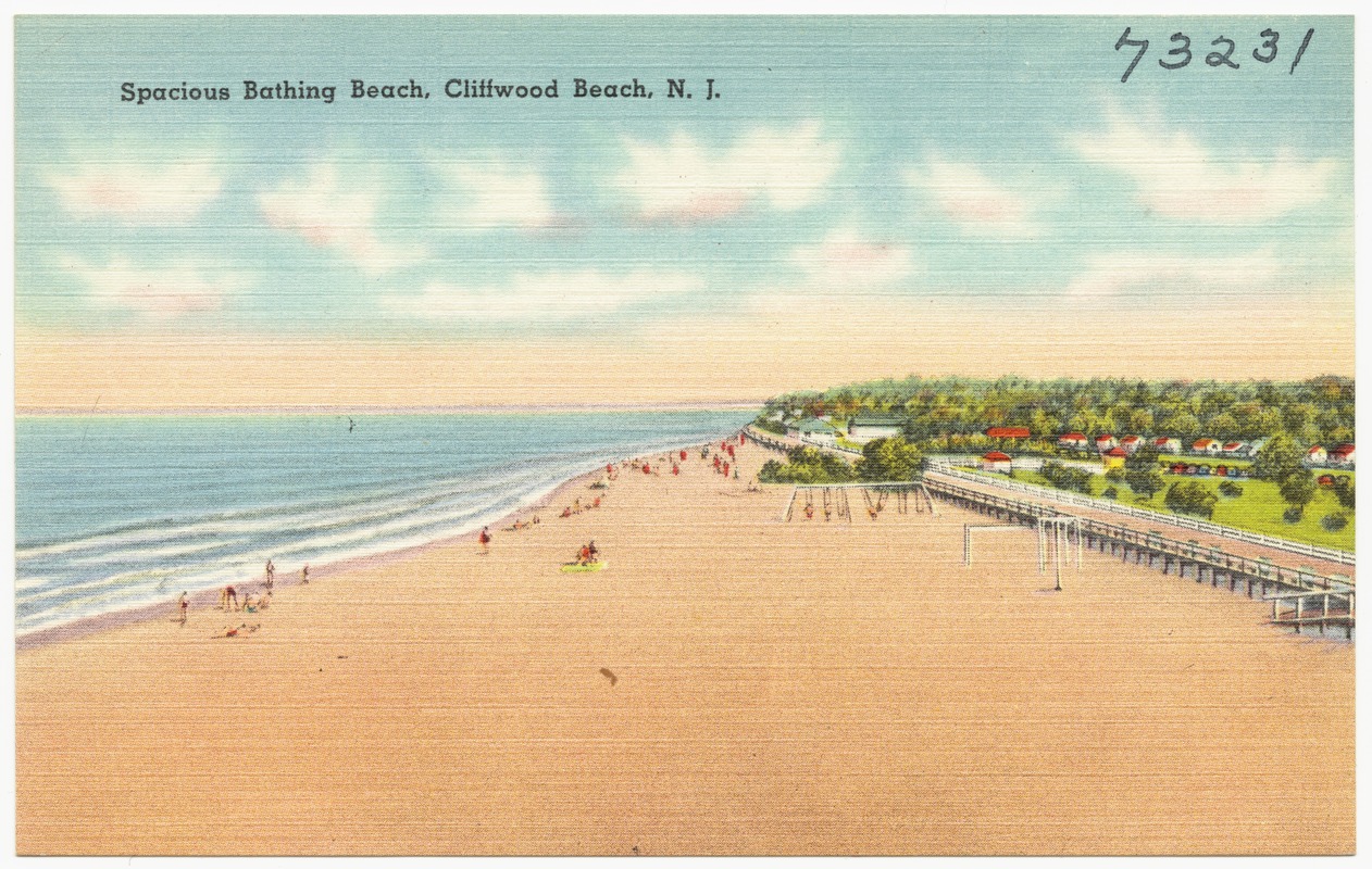 Spacious bathing beach, Cliffwood Beach, N.J. Digital Commonwealth