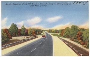 Scenic route along the Garden State Parkway of New Jersey in Cape May County