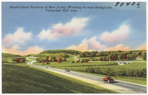 Garden State Parkway of New Jersey, winding its way through the Telegraph Hill area