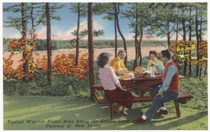 Typical wayside picnic area along the Garden State Parkway of New Jersey