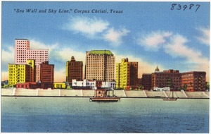 "Sea wall and sky line," Corpus Christi, Texas