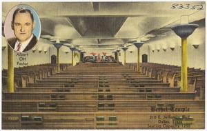 Bethel Temple, 210 E. Jefferson Blvd., Dallas, Texas. Seating capacity 1200