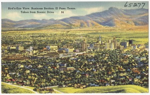 Bird's-eye view, Business Section, El Paso, Texas, taken from scenic drive, 94