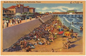 Beach scene at Murdock's in Galveston, Texas