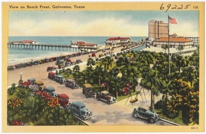 View on beach front, Galveston, Texas