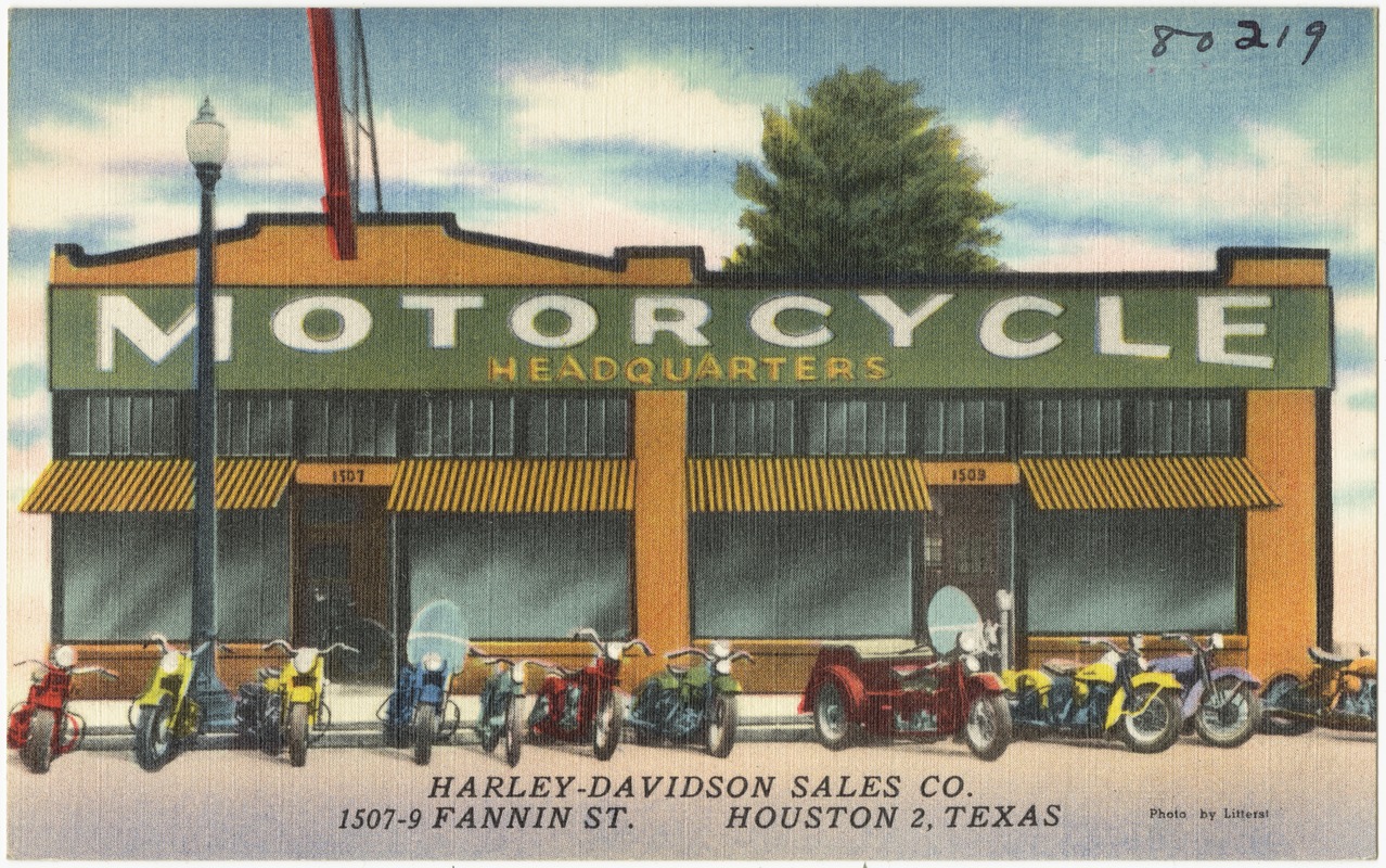 Harley-Davidson Sales Co., 1507-9 Fannin St., Houston 2, Texas - Digital  Commonwealth