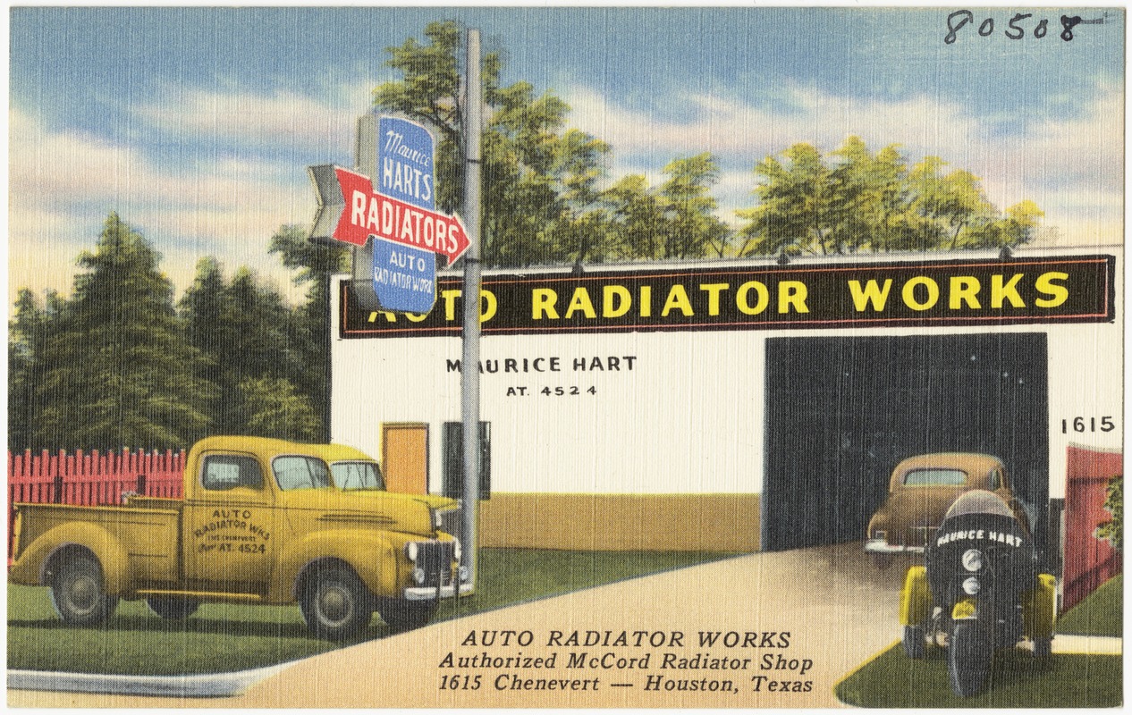 Auto Radiator Works, authorized by McCord Radiator Shop, 1615 Chenevert -- Houston, Texas