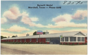 Burnett Motel, Marshall, Texas -- Phone 6648