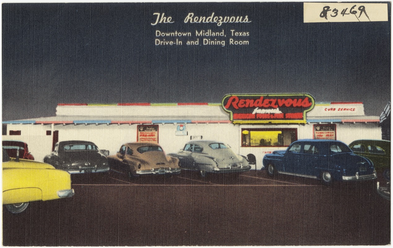 The Rendezvous, Downtown Midland, Texas, drive-in and dining room