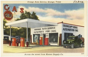 Orange Auto Service, Orange, Texas, across the street from Keown Supply Co.