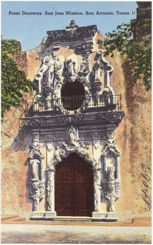 Front doorway, San Jose Mission, San Antonio, Texas