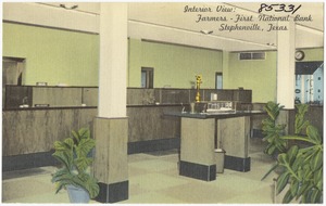 Interior view: Farmers - First National Bank, Stephenville, Texas