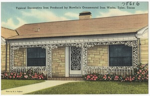 Typical decorative iron produced by Nowlin's Ornamental Iron Works, Tyler, Texas