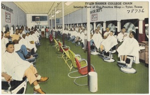 Tyler Barber College Chain, interior view of our practice shop -- Tyler, Texas
