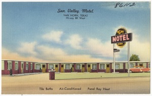 Sun Valley Motel, Van Horn, Texas, Hi-way 80 west