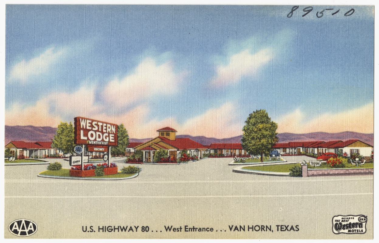 Western Lodge, U.S. Highway 80... West entrance... Van Horn, Texas