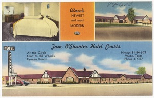 Waco's newest and most modern, Tam O'Shanter Hotel Courts, hiways 81-84-6-77, Waco, Texas