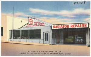 Russell's Radiator Shop, 1106-8th St. -- Phone 2-5164 -- Wichita Falls, Texas