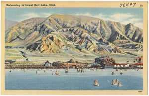 Swimming in Great Salt Lake, Utah