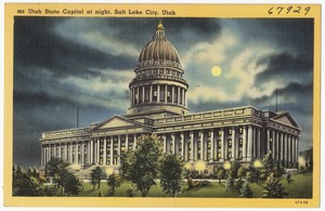Utah State Capitol at night, Salt Lake City, Utah