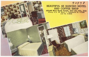 Beautiful Se Rancho Motel and Coffee Shop, 630 - 648 West North Temple, Salt Lake City, Utah, Hiway U.S. 40 West