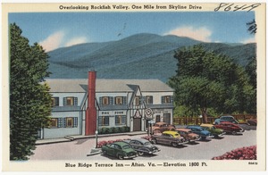 Overlooking Rockfish Valley, one mile from Skyline Drive, Blue Ridge Terrace Inn -- Afton, Va. -- Elevation 1800 Ft.