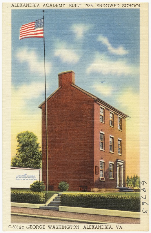 Alexandria Academy, built 1785, endowed by George Washington, Alexandria, VA.
