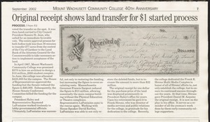 Original receipt shows land transfer for $1 started process