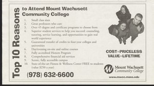 Top 10 reasons to attend Mount Wachusett Community College