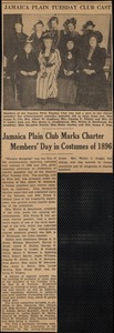 Jamaica Plain club marks charter members' day in costumes of 1896