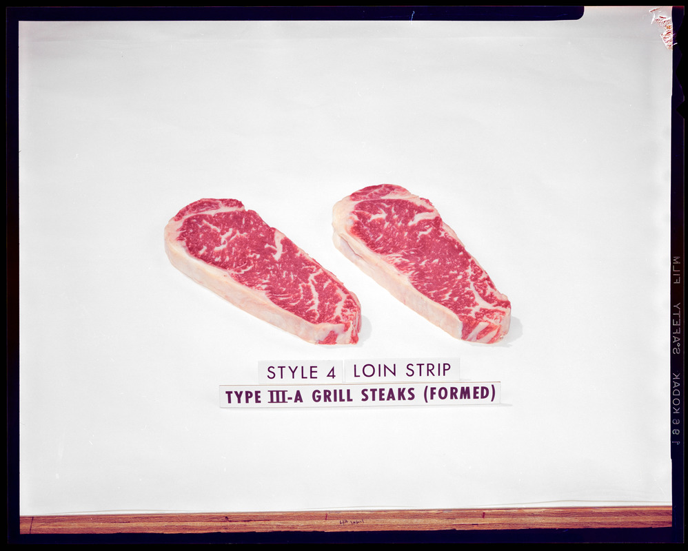 Style 4 loin strip, type III-A grill steaks (formed)