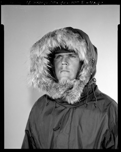 CEMEL, clothing, cold-weather, head-gear, cold-dry (parka over helmet)