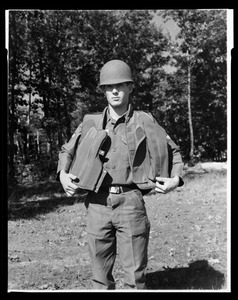 CEMEL, body armor, vest w/ceramic plate (front + back views)