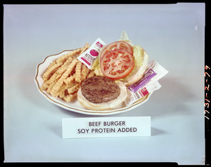 Beef burger, soy protein added