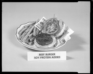 Beef burger, soy protein added